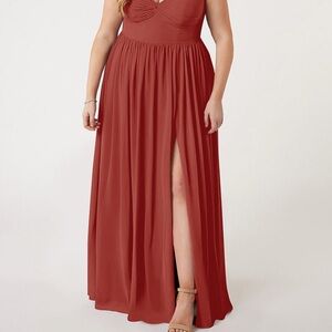 Azazie Rust Red Wedding Dress